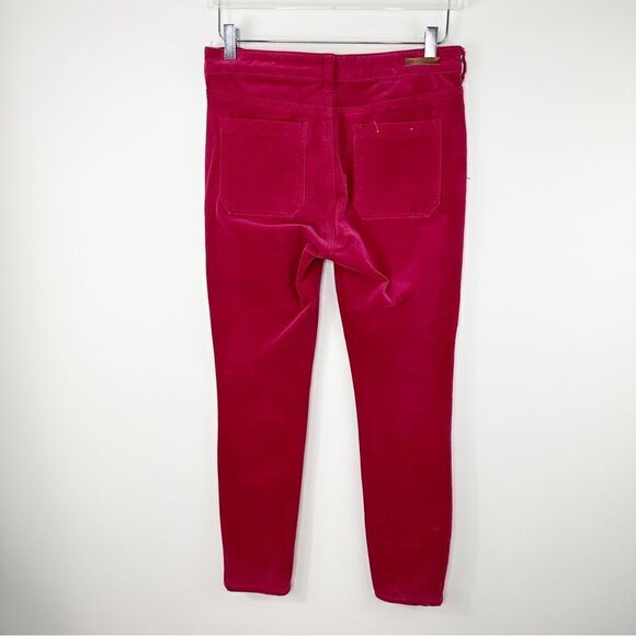 Pilcro Anthro High‎ Rise Skinny Pink Berry Velour Corduroy Pants - Picture 4 of 13